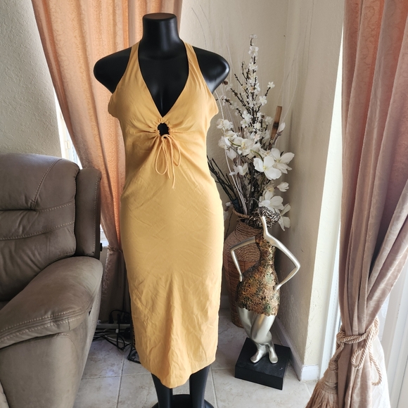 Zara CUT OUT LINEN DRESS size M - Picture 4 of 9